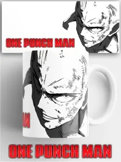 Кружка аниме Ванпанчмен Onepunchman белая 330 мл