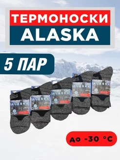 Носки ALASKA теплые зимние из хлопка набор 5 пар