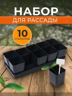 Пластиковые горшки для рассады, набор 10 штук