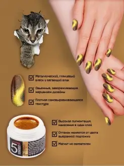 Гель лак Кошачий глаз, гель-лак Cat Eye, 5мл