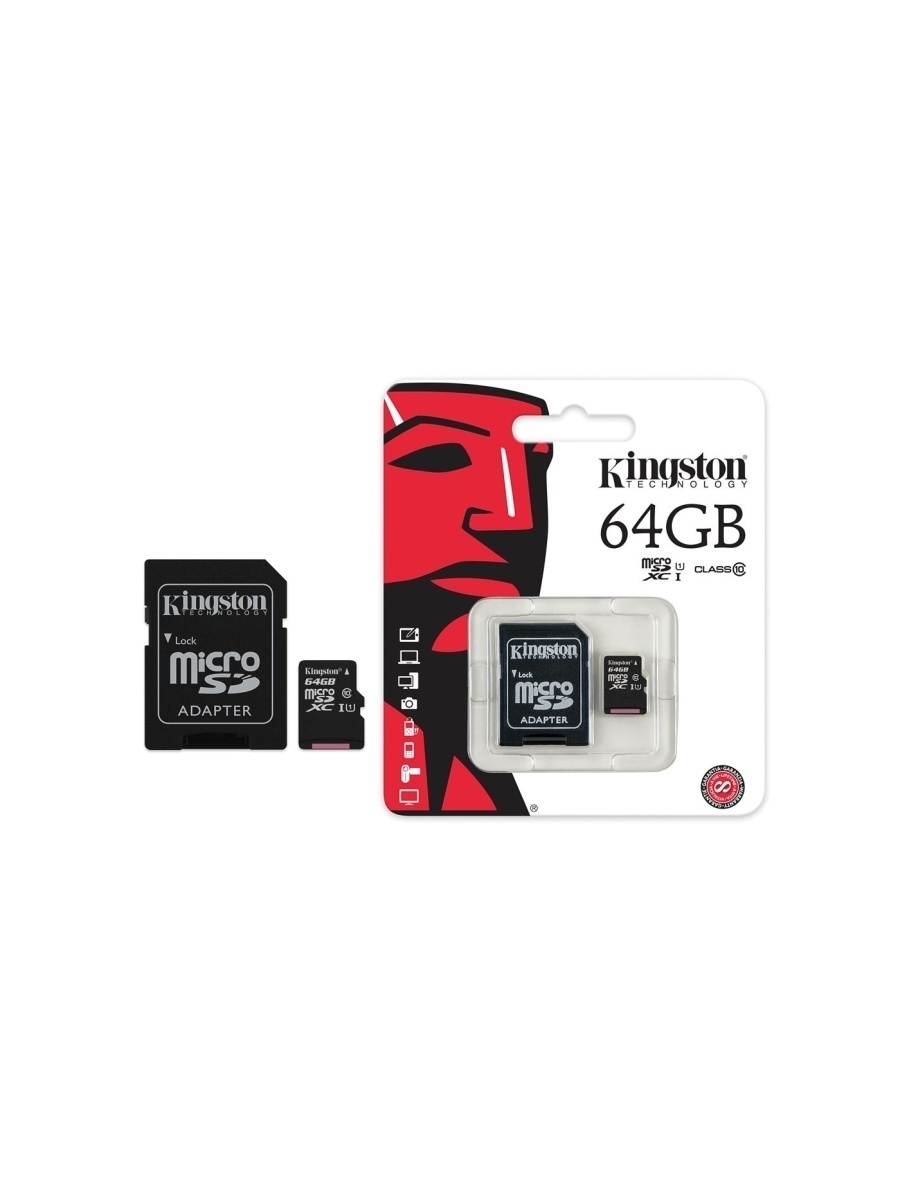 Карта памяти kingston 64gb canvas select plus