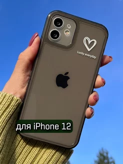 Чехол силиконовый на Apple iPhone 12 с принтом сердце