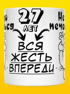 Кружка прикол С Днем Рождения 27 лет