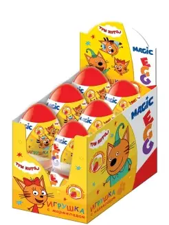 Три Кота Magic Egg игрушки в пластиковом яйце, 12 шт