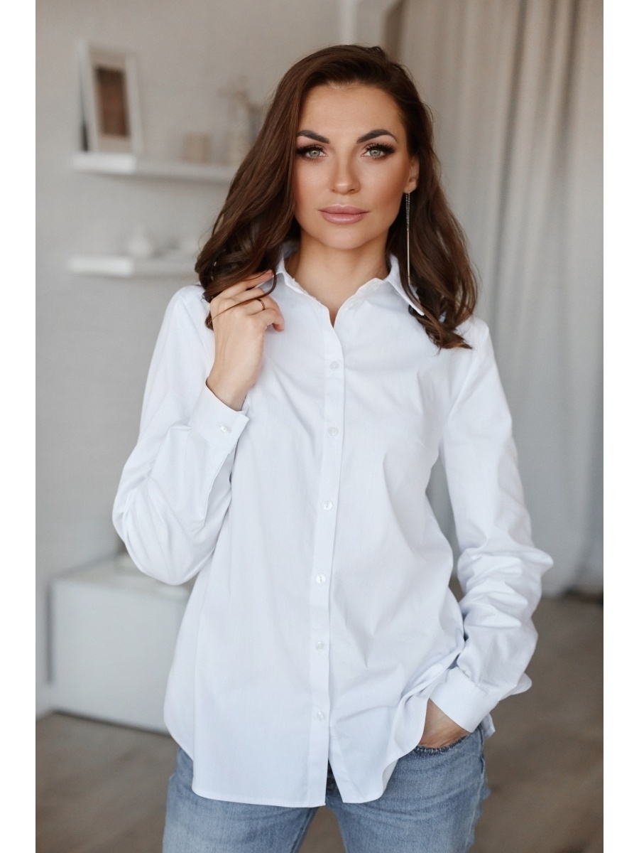 Белые классические блузки женские