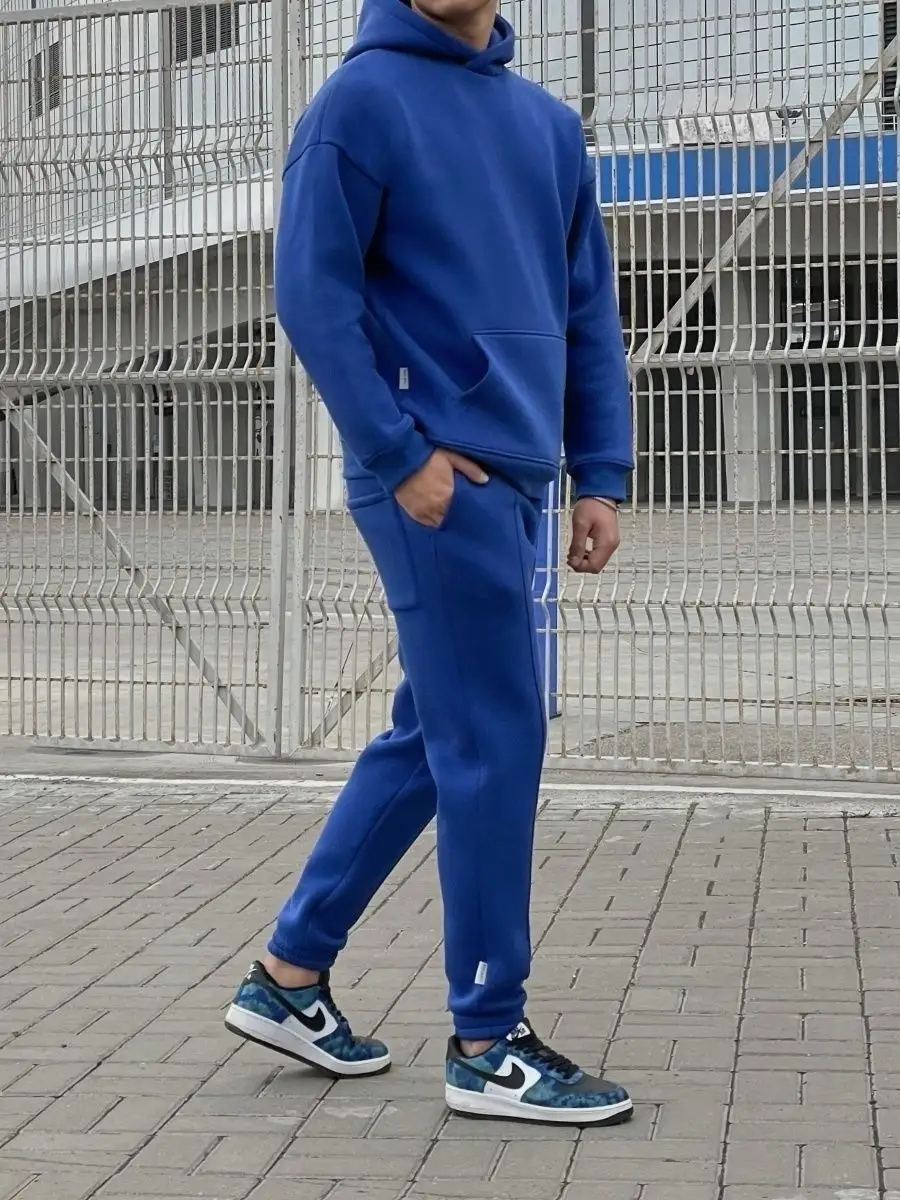 Спортивный костюм мужской теплый с начесом на флисе синий BULANTI 46075305 купить в интернет-магазине Wildberries