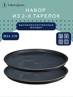 Тарелка обеденная 26 см фарфоровая Cosmic Kitchen набор 2 шт