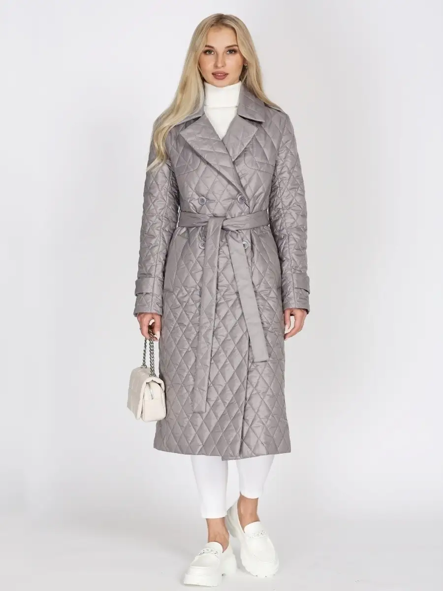 Пальто 2024 г. Пальто женское Montserrat. Пальто стеганое бренд: Montserrat collection модель: 2261315. Стеганное демисезонное женское пальто ,классика ,серого цвета. Стёганое пальто женское демисезонное ,серого цвета.