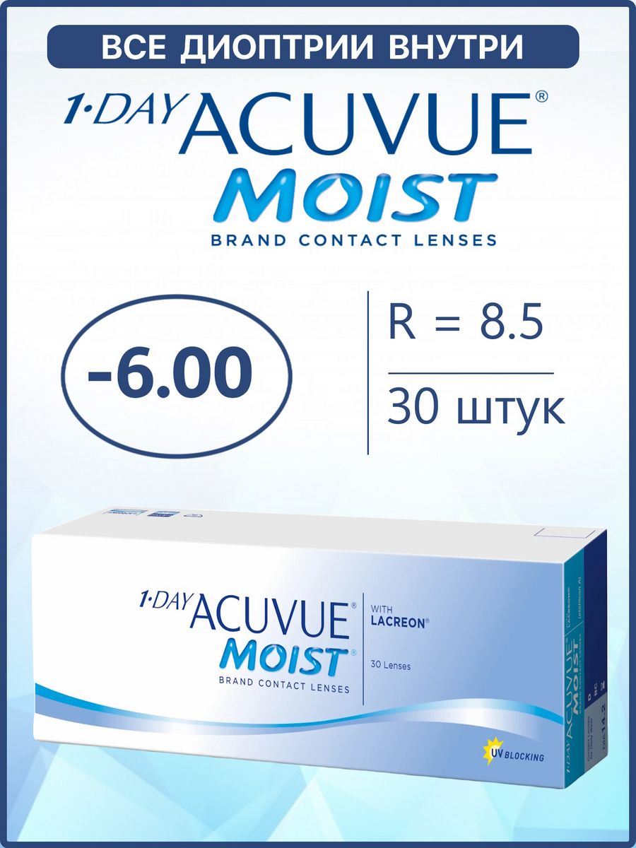 Контактные линзы 1 day acuvue moist