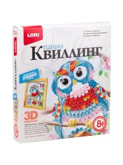 Квиллинг-панно 3D "Совушка", с рамкой