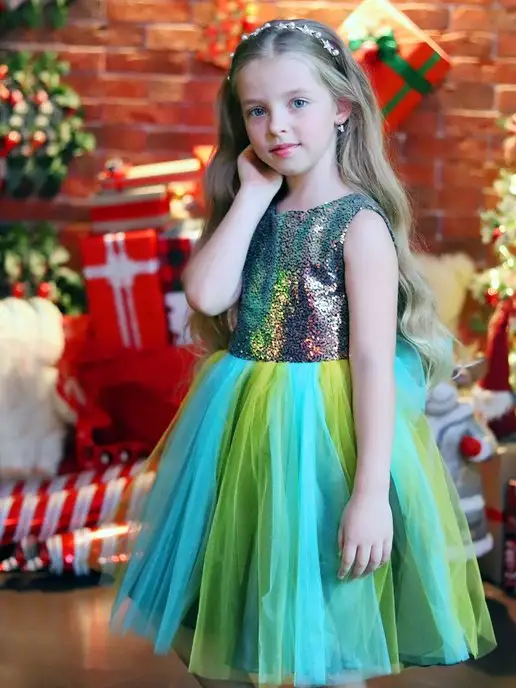 Как сшить детское новогоднее нарядное платье из хлопка