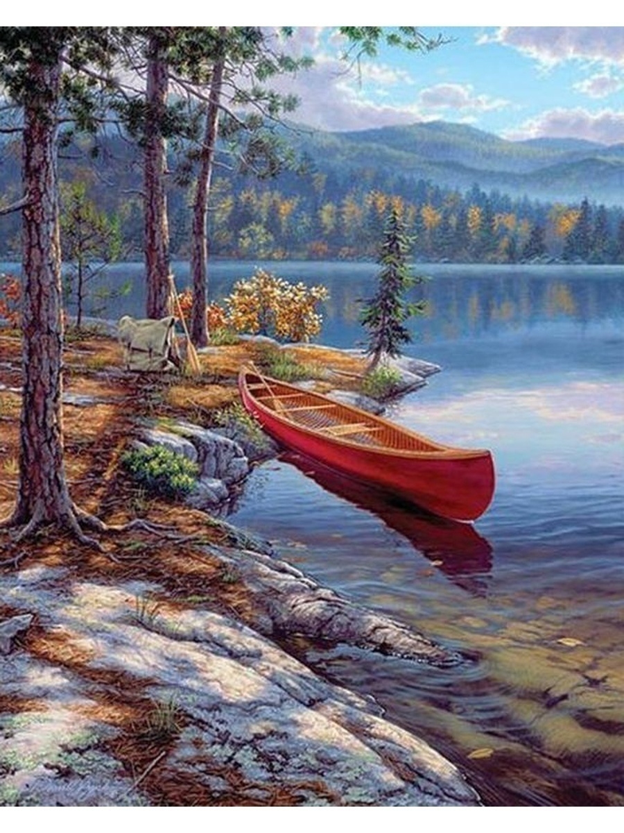 картина лесное озеро