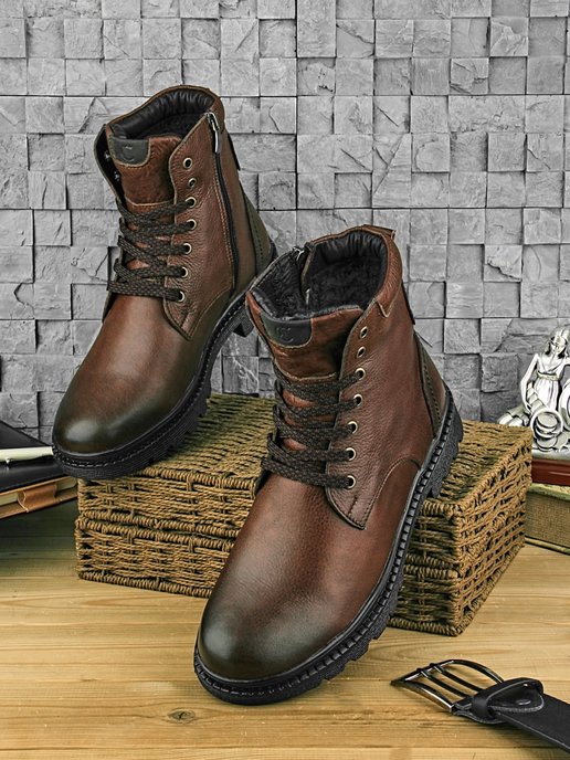 Купить коричневые ботинки мужские в интернет магазине WildBerries.ru