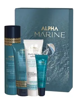 Подарочный набор для мужчин ALPHA MARINE, 250+200+90+10 мл