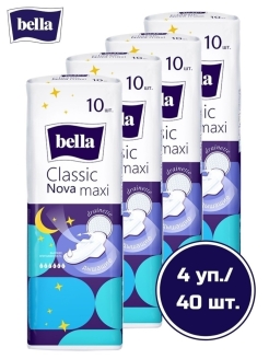Прокладки женские Classic Nova Maxi ночные 10шт.x4уп. белла BELLA 48983573 купить за 389 ₽ в интернет-магазине Wildberries