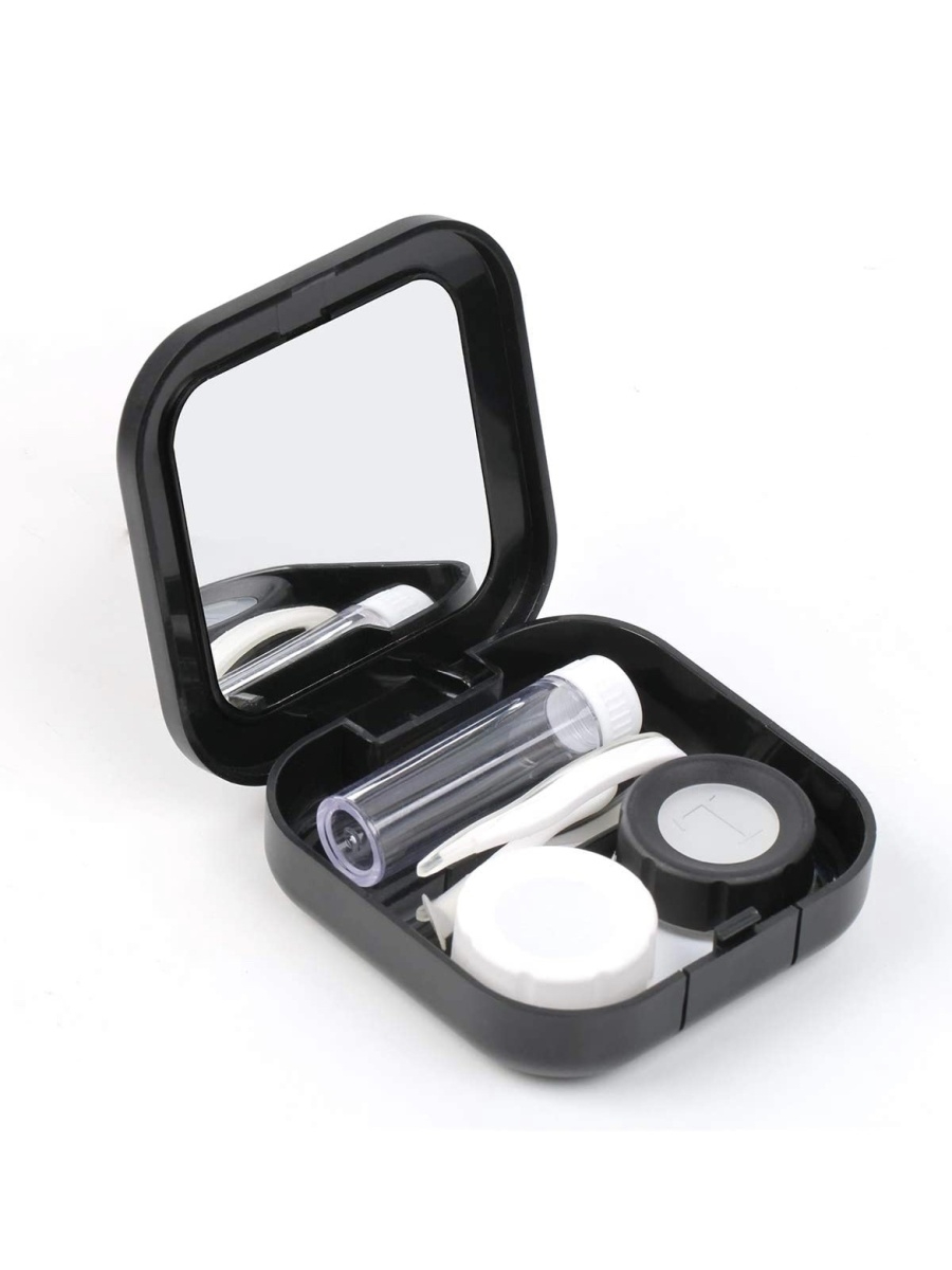 Kit case. Portable contact Lens Case Kit. Футляр для контактных линз. Контейнер для хранения линз. Набор линз и зеркал.