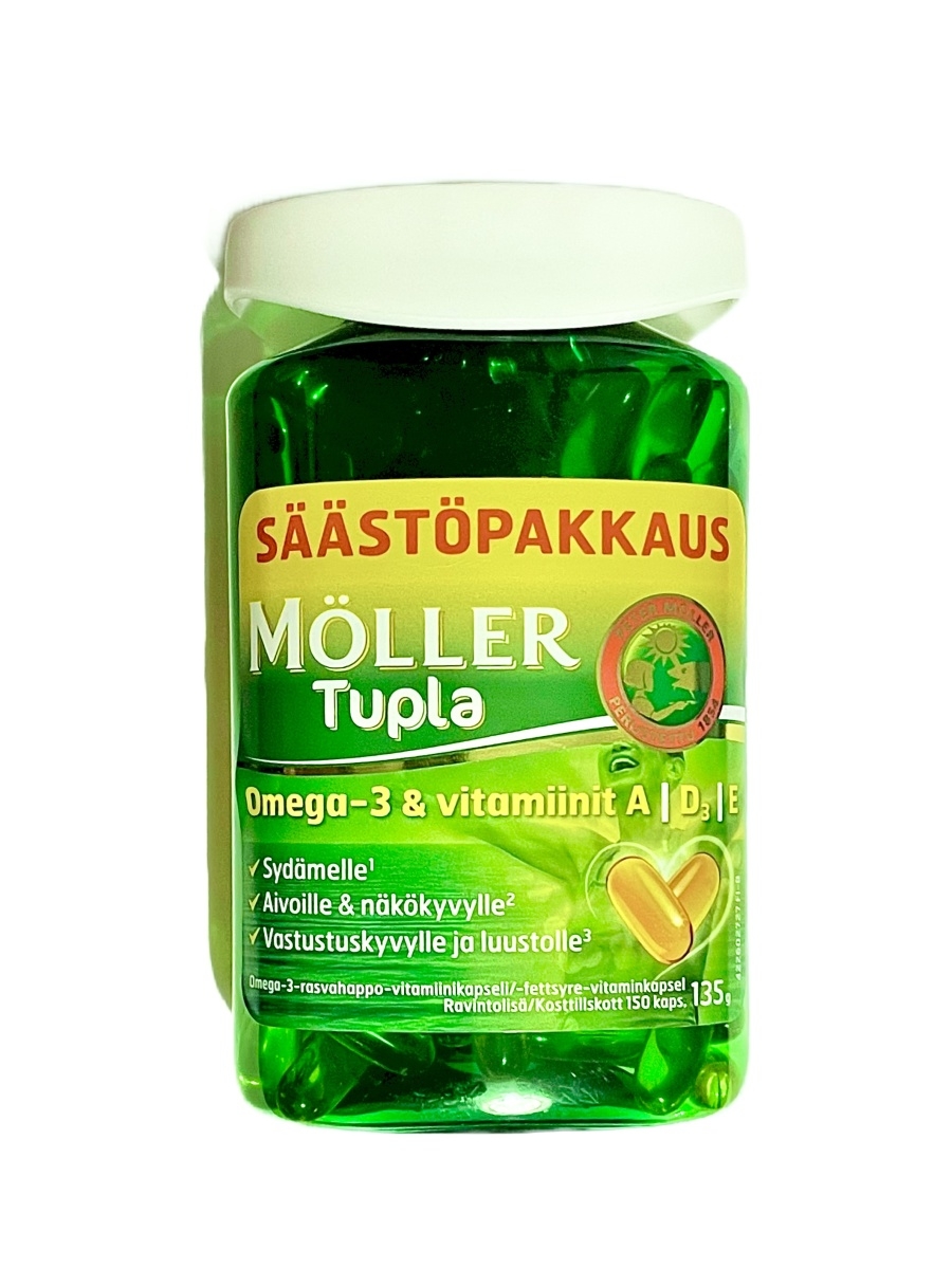 Моллер омега. Моллер Омега 3 Mollers Omega-3. Рыбий жир Moller Omega-3 Tupla. Моллер Тупла Омега 3 150 капсул. Омега 3 Меллер капсулы.