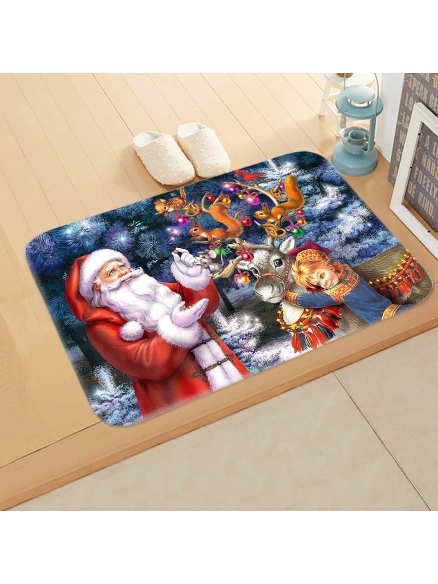 Новогодний ковер. Santa with Carpet. Ковер новогодний купить в Москве.