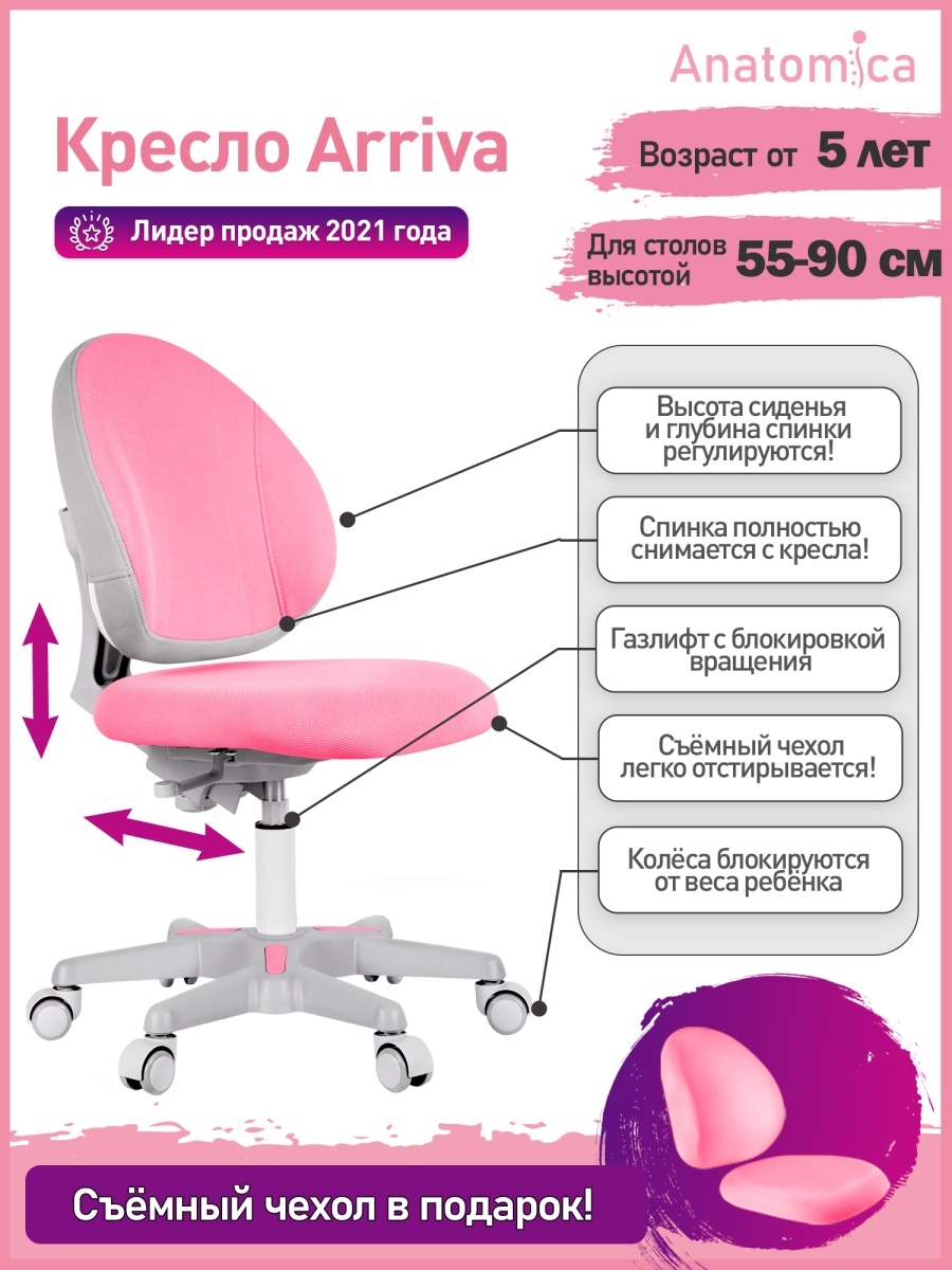 детское кресло anatomica arriva серый