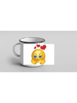 Кружка металлическая эмалированная эмодзи, emoji №10