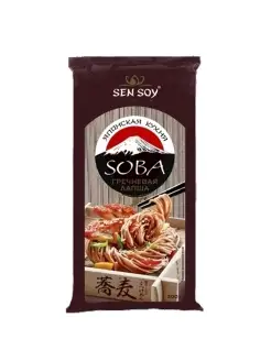 Лапша СОБА гречневая Сен Сой SOBA 500 грамм