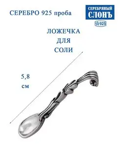 Ложка серебряная для соли 925