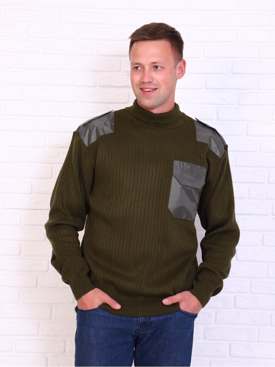 Свитер хаки. Военный свитер Troyer Elbe олива. FWMM 60204-35 джемпер мужской,хаки. Свитер евонный.
