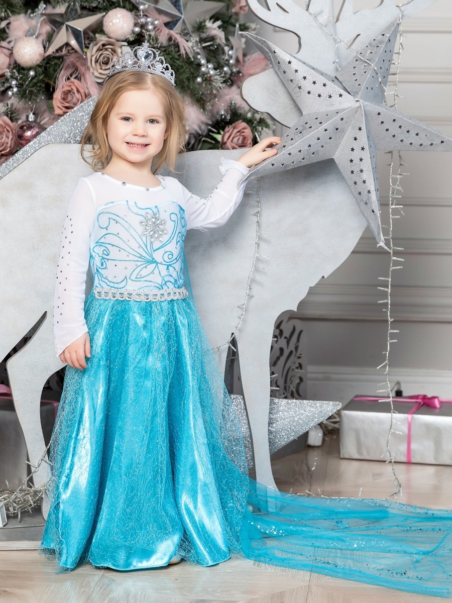 Карнавальный костюм для девочек 92 см Batik Принцесса Эльза голубой