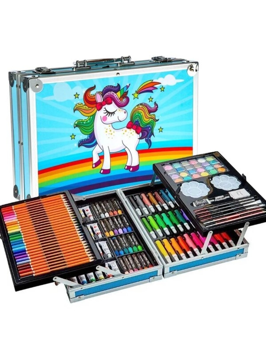 Unihit / набор для рисования с красками в алюминиевом кейсе 147 предметов