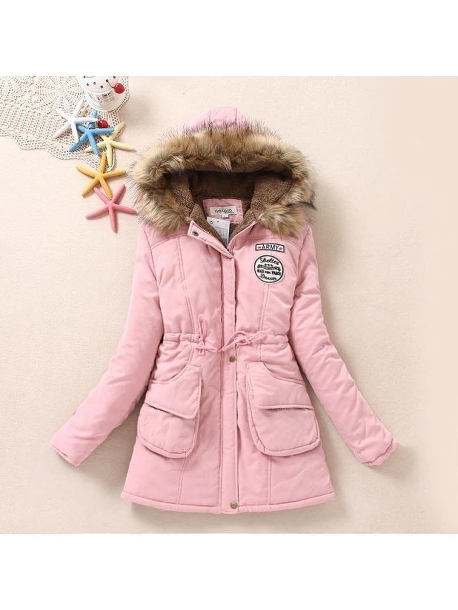 Куртка парка розовая