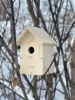 Скворечник-кормушка для птиц из дерева