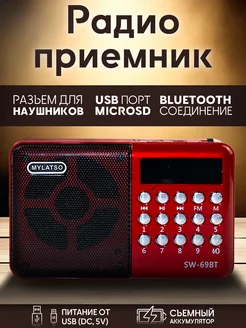 Мобильный портативный радиоприемник MP3 FM USB MicroSD