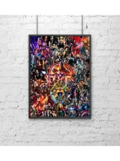 Постер 30x40 супергерои Марвел (Marvel)