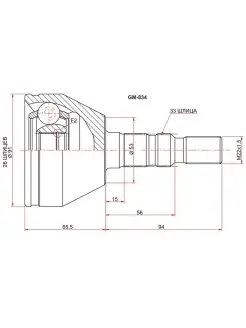 Шрус наружный OPEL ASTRA H 04-10 ZAFIRA B 05-11