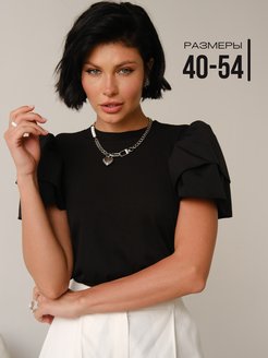 Блузка женская праздничная с коротким рукавом офисный стиль MOVATTY 57778207 купить за 1 036 ₽ в интернет-магазине Wildberries