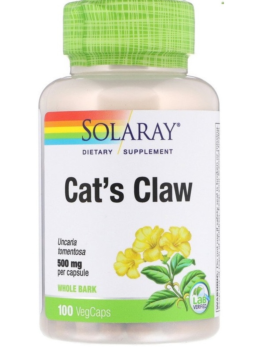 Solaray Cat's Claw 500 мг (100 капс.)