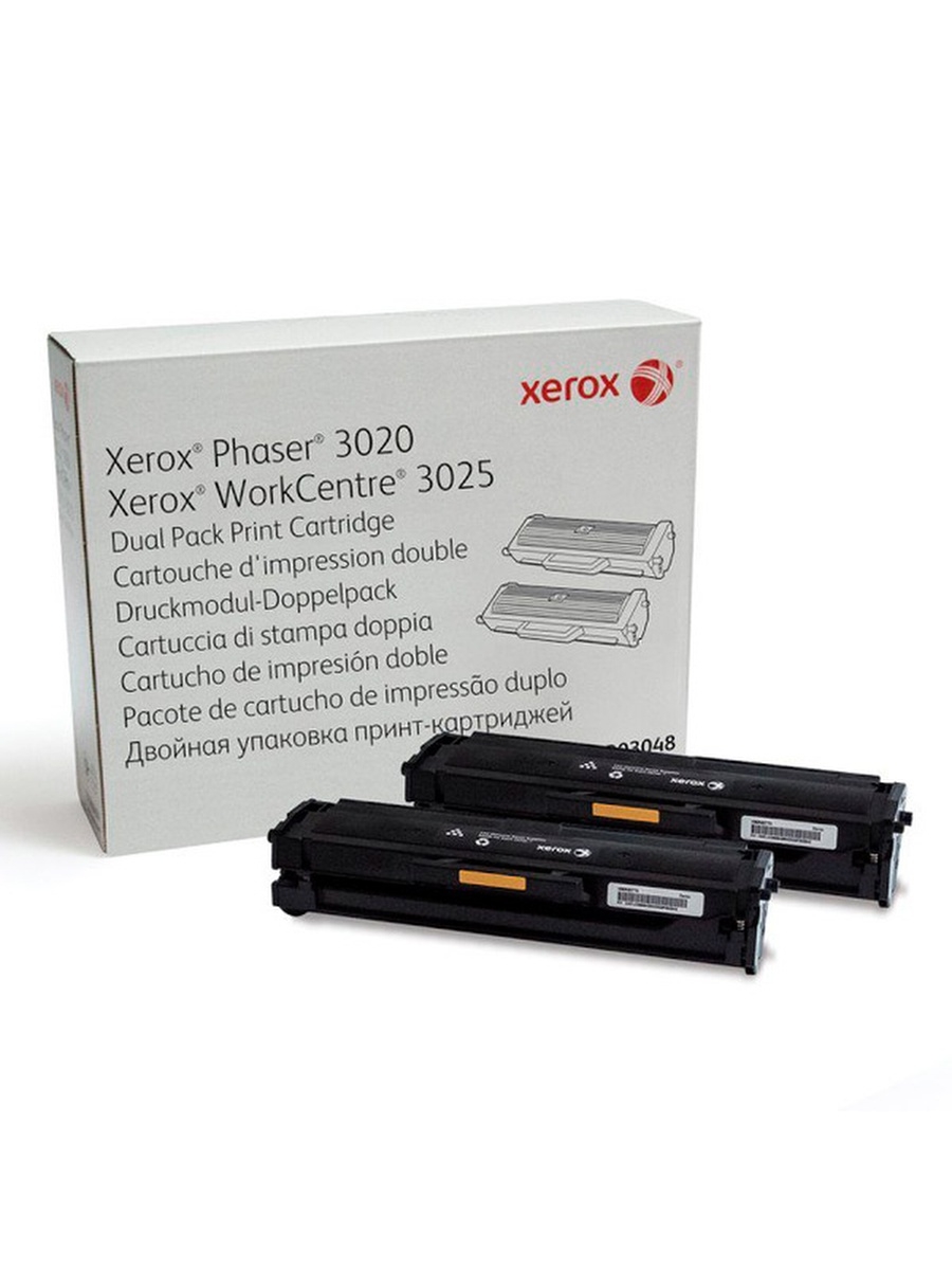 Тонер-картридж для лазерного принтера Xerox Phaser 3052. Xerox 106r03048. Тонер-картридж Xerox Phaser 3052/3260/ WC 3215/3225, 3k*2шт (о) 106r02782. Двойная упаковка тонер-картриджей Xerox 3052.