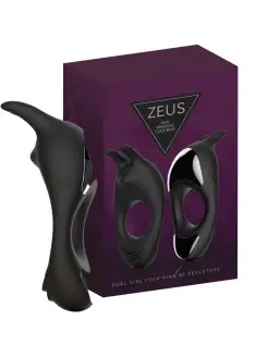 Кольцо эрекционное с двумя моторами Zeus Dual Vibe Cock Ring