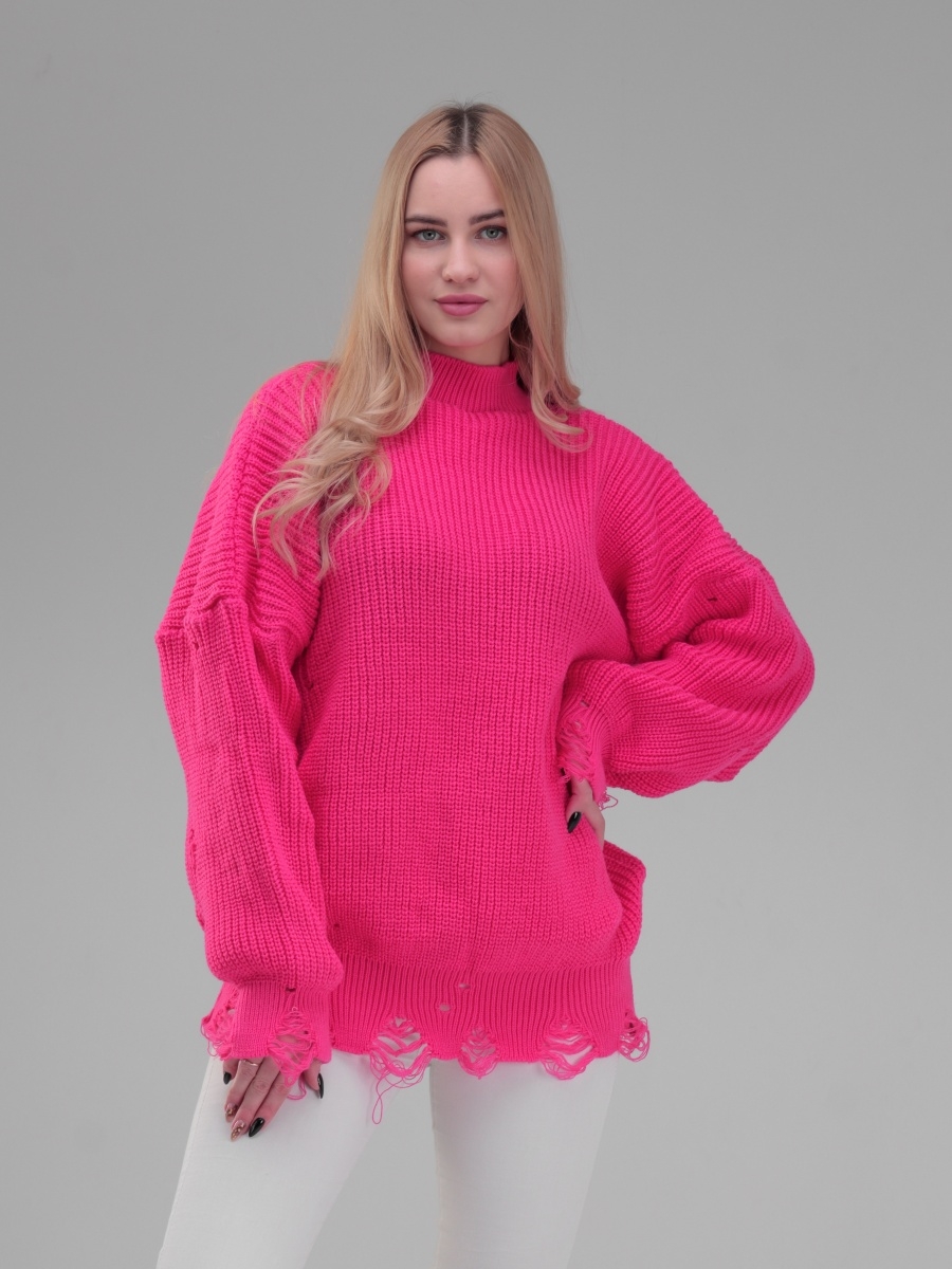 Рваный свитер женский