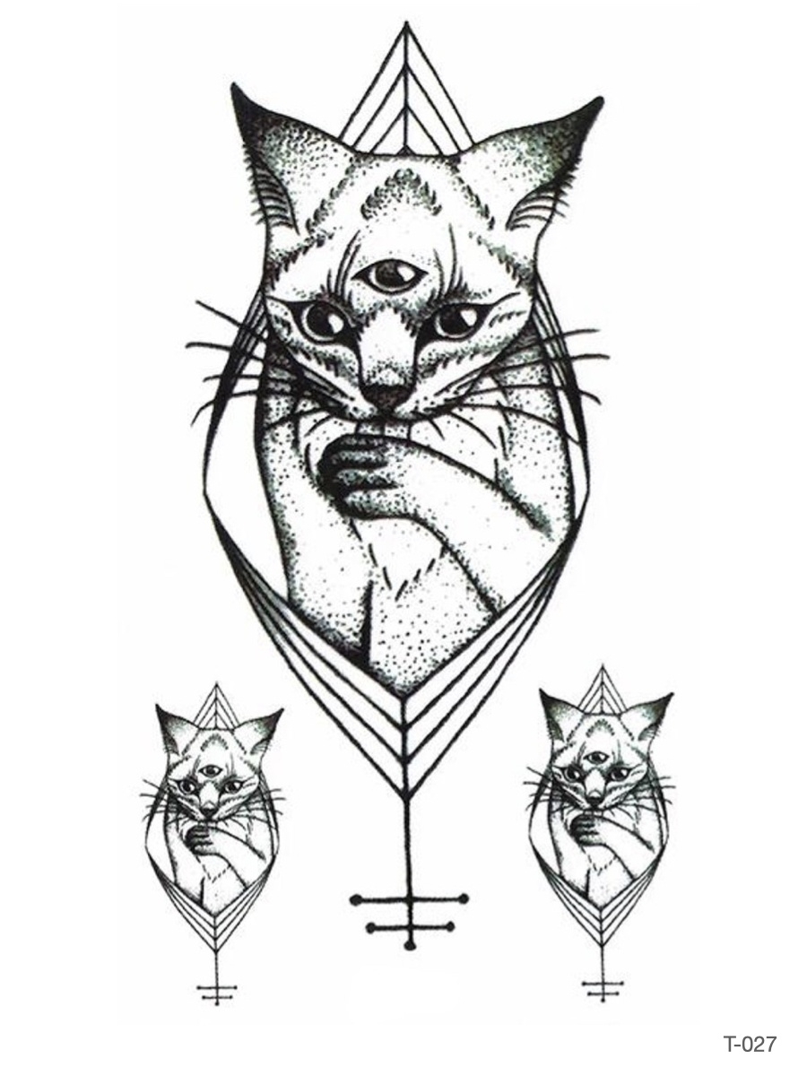 эскизы татуировок кошка
