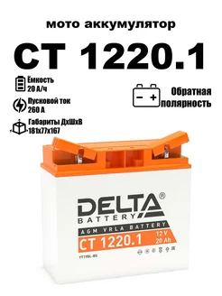 Delta аккумуляторная батарея CT 1220.1 (YT19BL-BS)