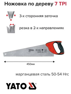 Ножовка по дереву ручная 450 мм