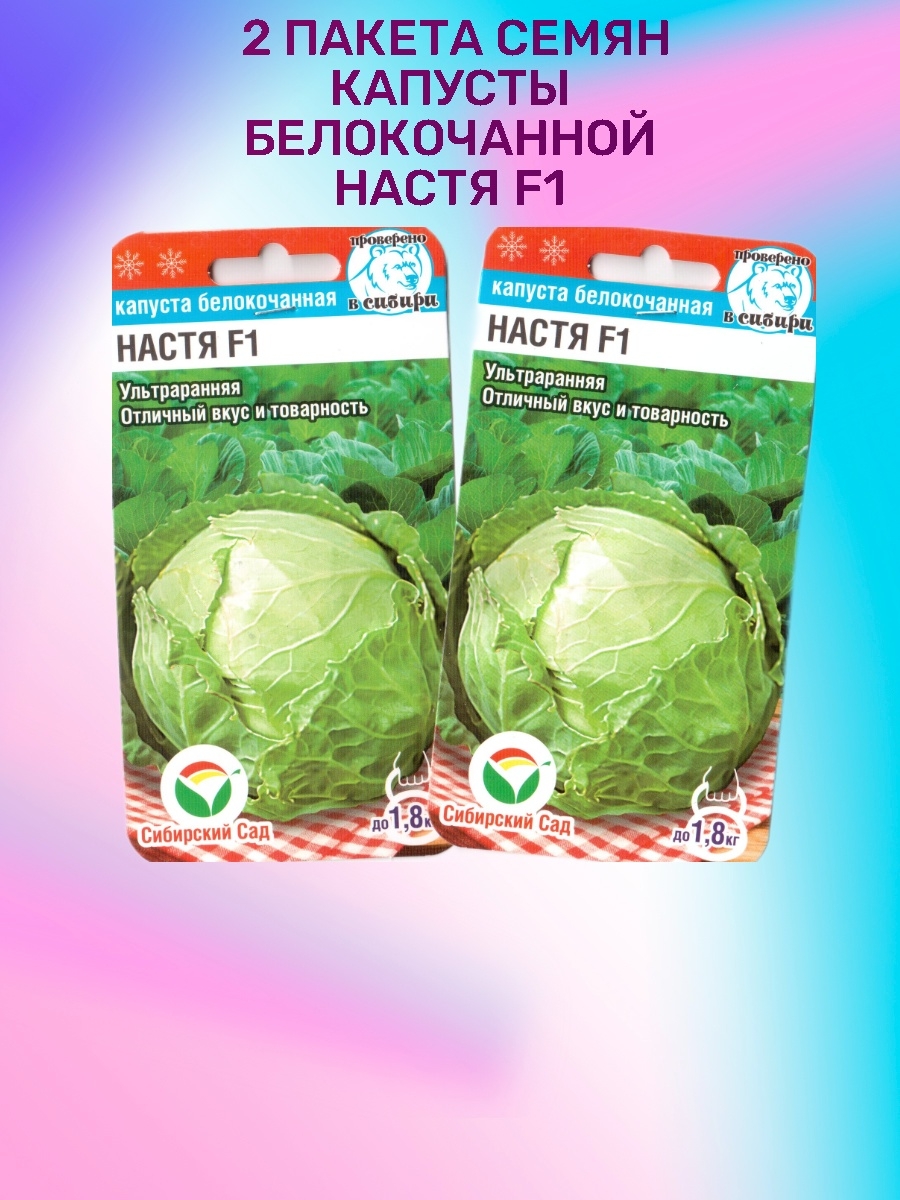 Семена капусты для сибири. Капуста белокочанная Настя f1. Капуста семена пакет. Настя капуста описание. Капуста Настя описание сорта.