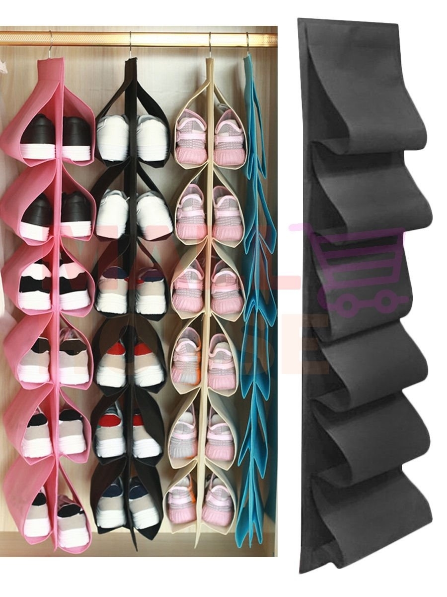 Подвесной кофр на 10 полок для хранения обуви и мелочей porta Sapatos