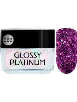 Гель лак для ногтей,с блестками,шиммером Glossy Platinum,5мл