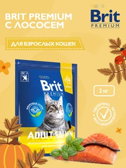 Корм сухой с лососем для взрослых кошек, 2 кг