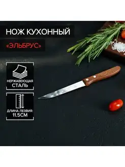 Нож кухонный "Эльбрус" зубчатое лезвие 11,5 см