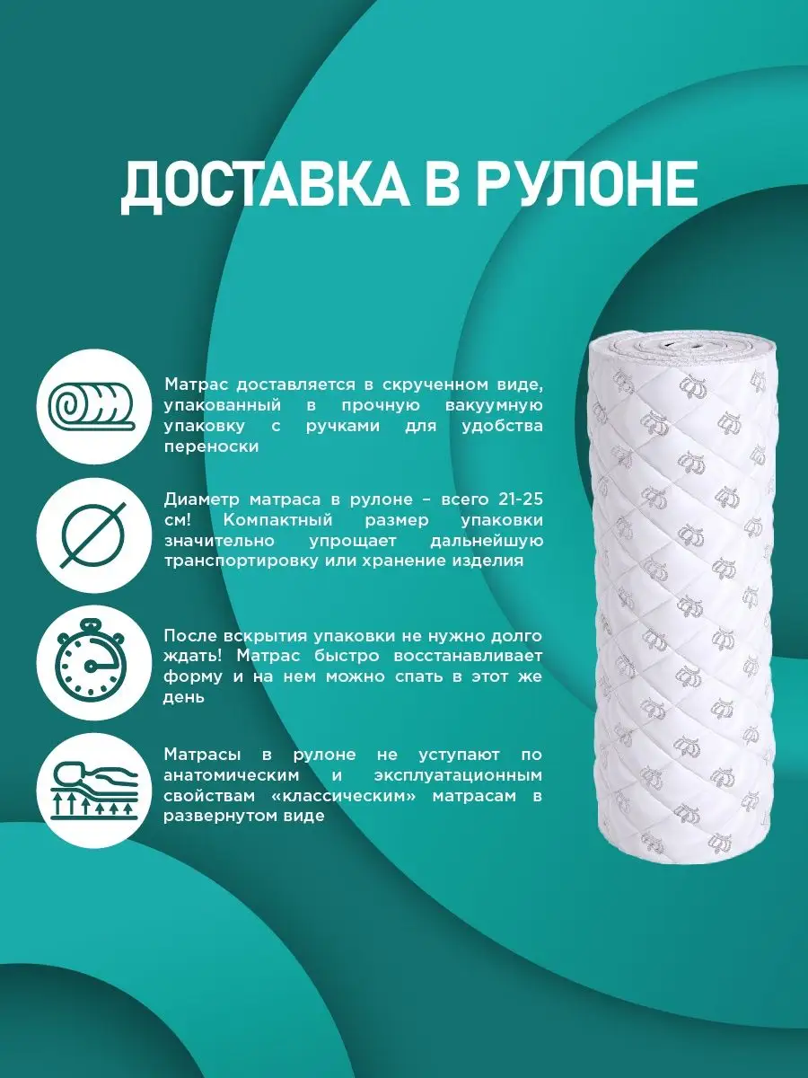 Матрас 100x180 беспружинный ROLL FOAM 10 Mix BeautySon 64833484 купить за  12 700 ₽ в интернет-магазине Wildberries