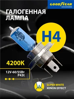 Лампа автомобильная галогенная Super White H4 12V