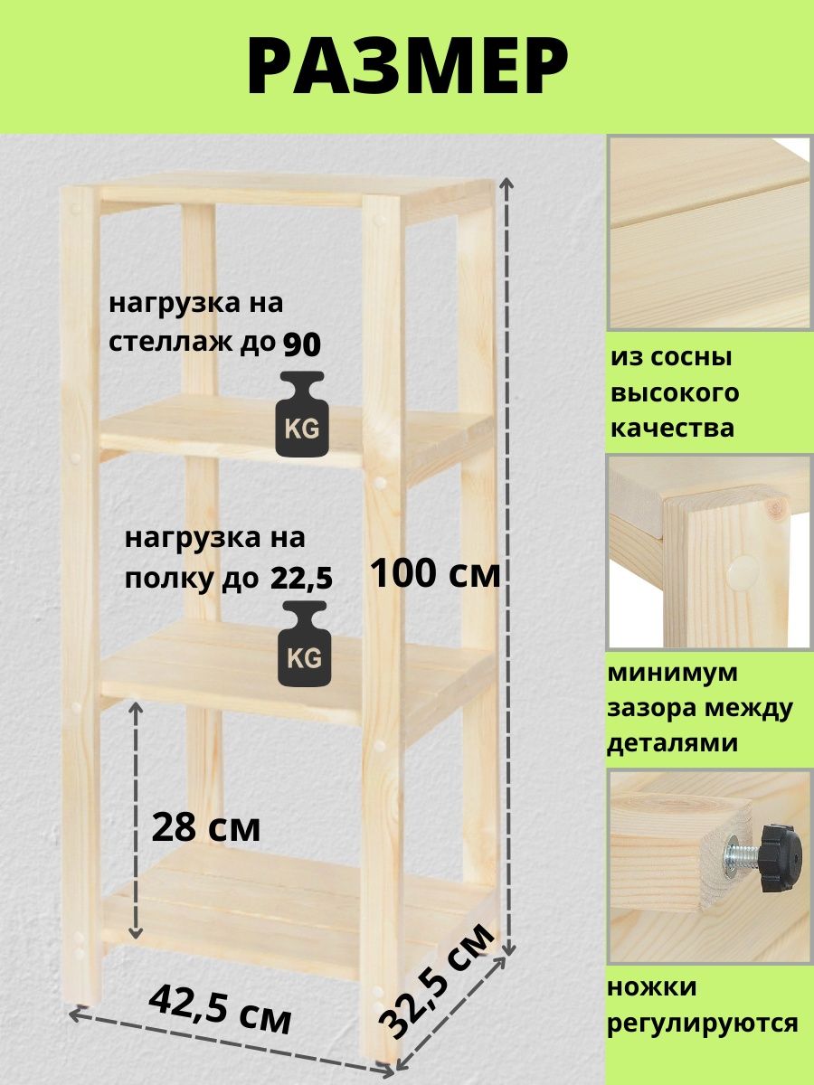 Стеллаж ширина 28 см